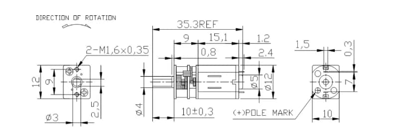 Mikroe 430RPM (3V to 6V) DC Gear Motor